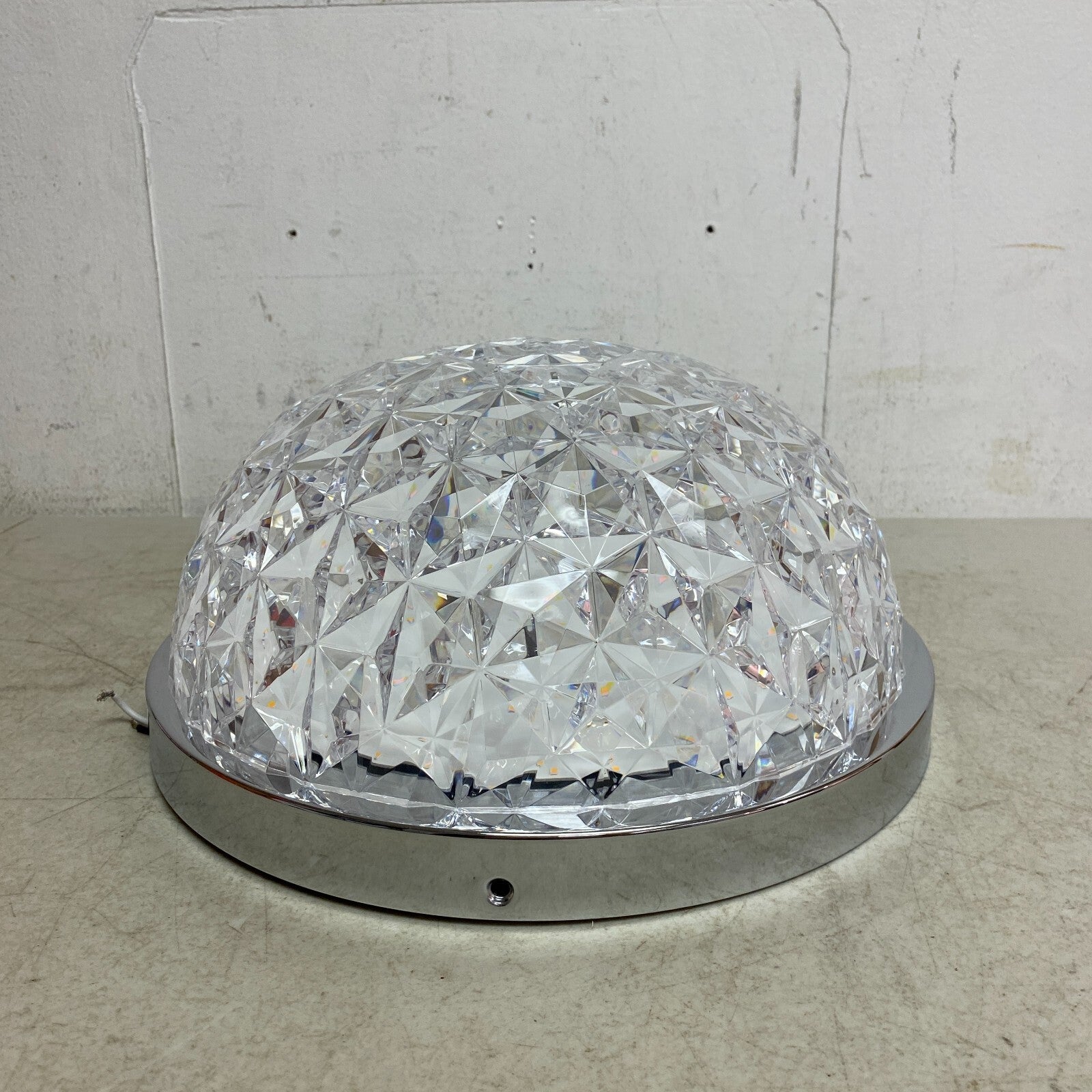 Allen +Roth Evalyn 1-Light12.99-in Gloss Chrome Integrated LED Flush Mount Light