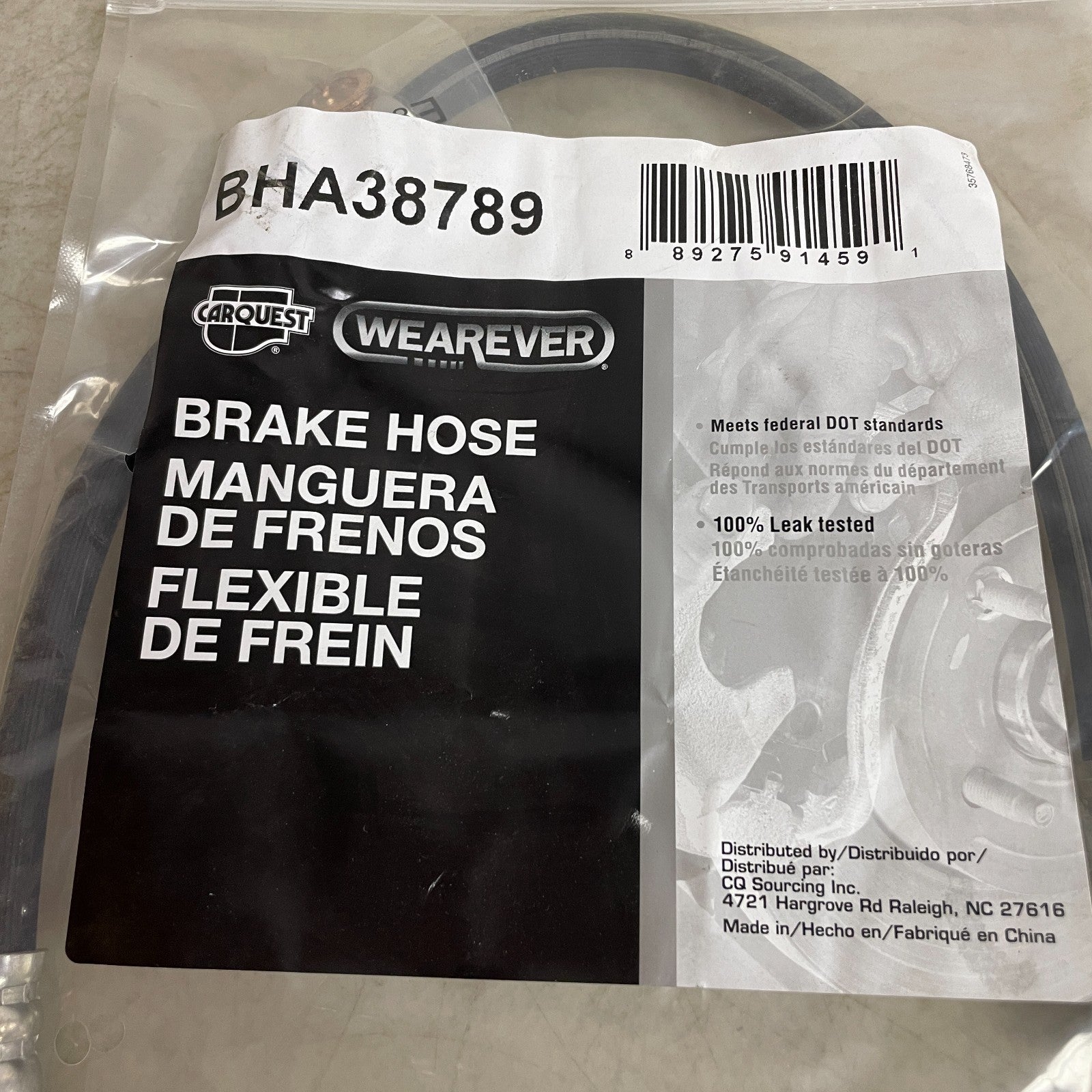 Carquest Wearever BHA38789 Brake Hose Assembly with Copper Washers