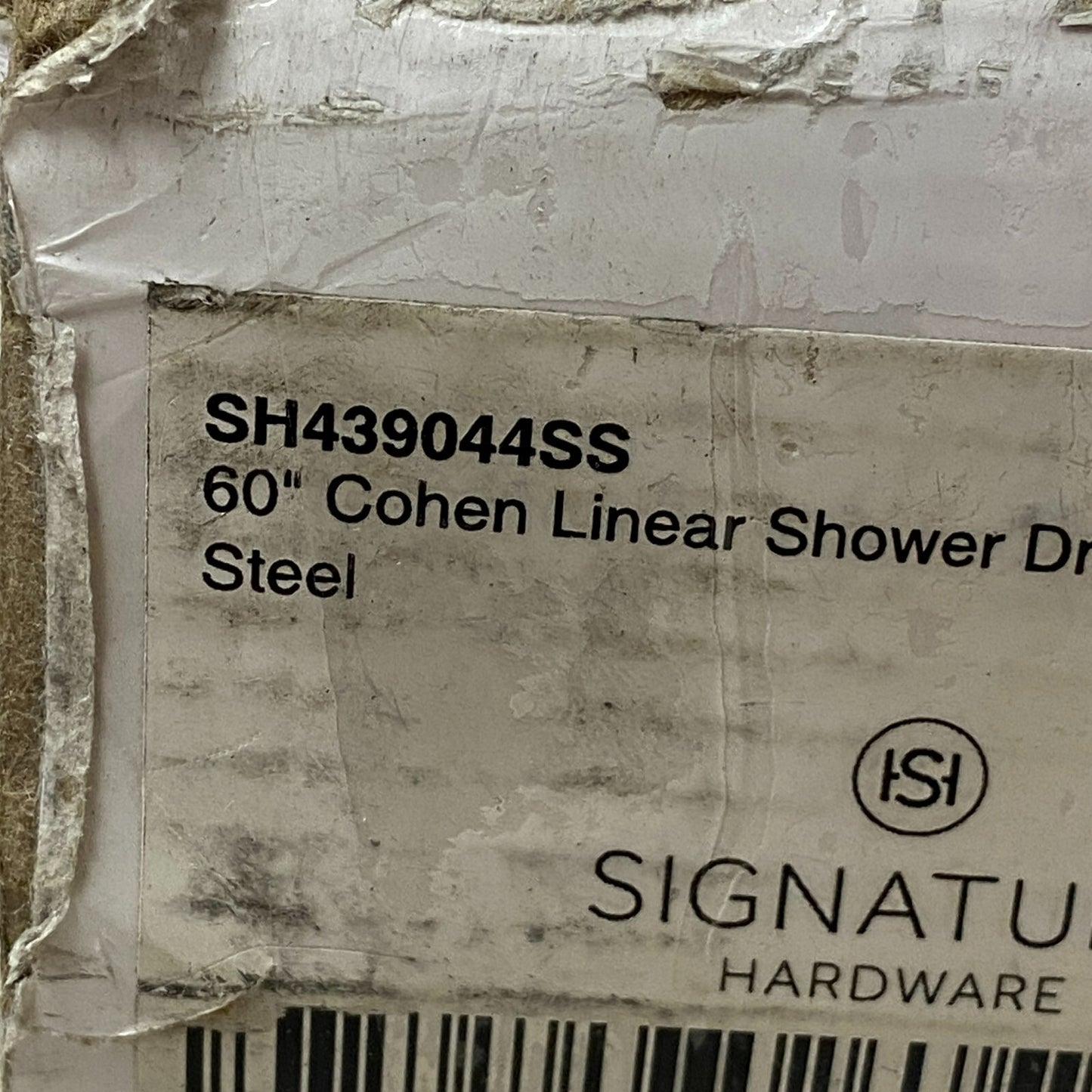 Signature Hardware 60" Cohen Linear Tile-In Shower Drain - Brushed Stainless,,,