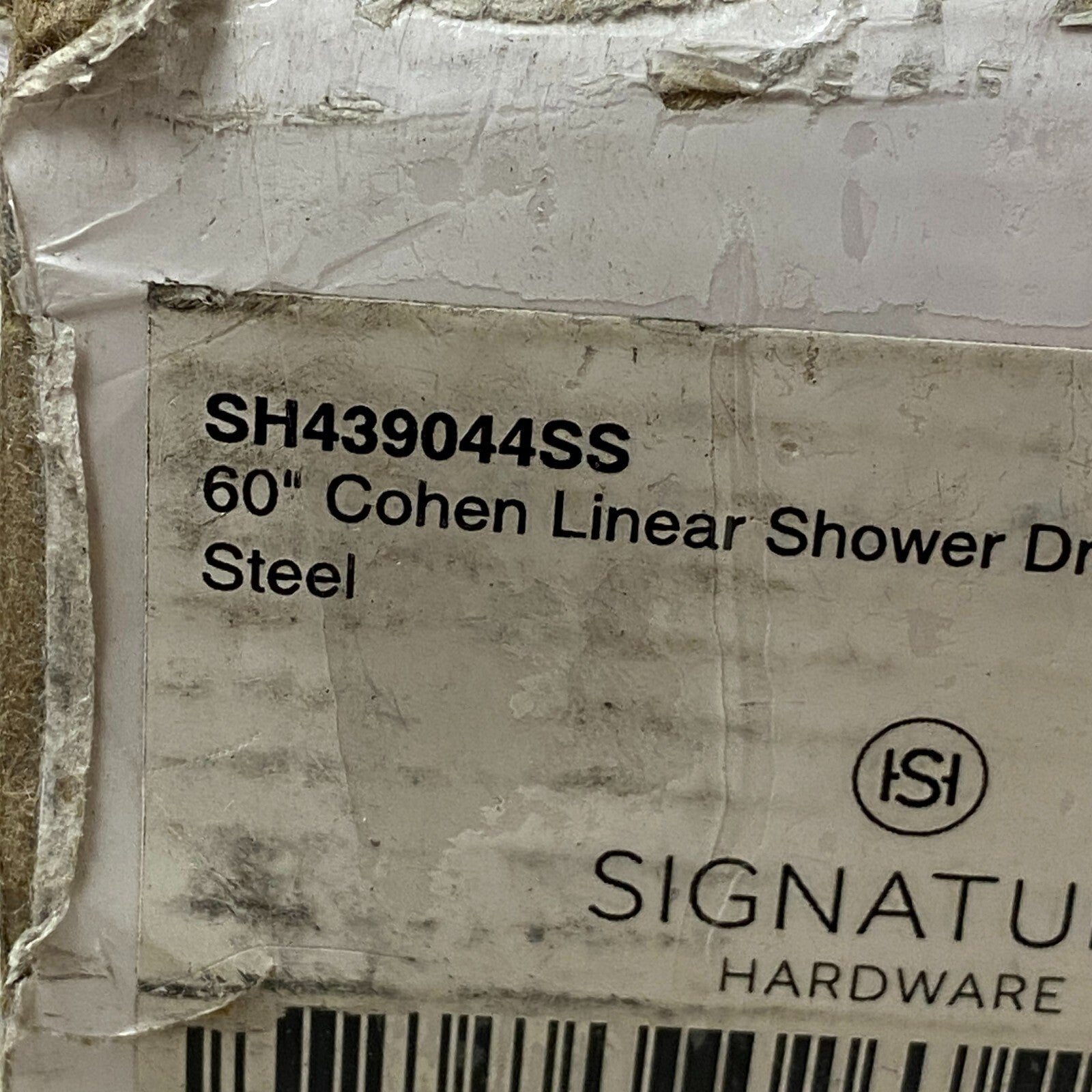 Signature Hardware 60" Cohen Linear Tile-In Shower Drain - Brushed Stainless,,,