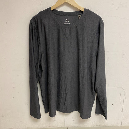 Alpine Design Mens AD M Active Long Sleeve Tee Dark Grey Heather ADM23205 New!