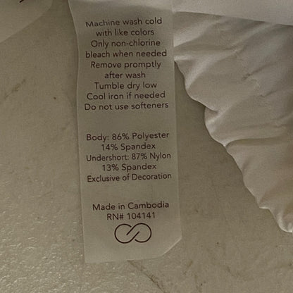 Calia Womens Mid Rise 2 in 1 Key Item Short Pure White WAX12377W BRAND NEW