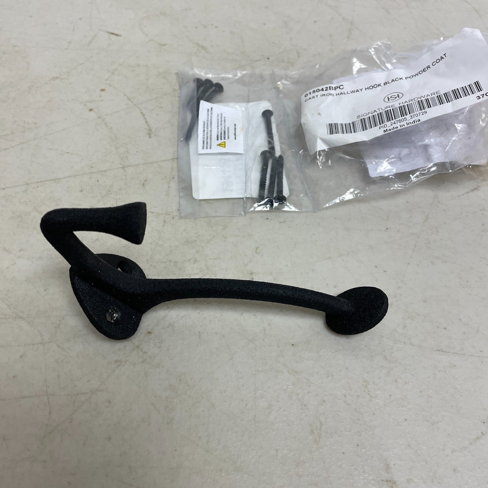 Signature Hardware Cavill Cast Iron Double Hook Matte Black SH500748