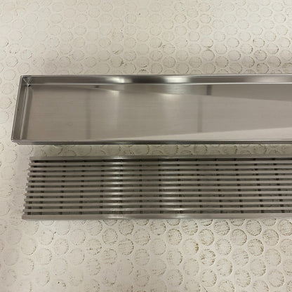 Signature Hardware 48" Carmen Linear Shower Drain Brushed Stainless Steel