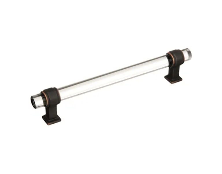 Amerock Glacio 6‑5/16″ Cabinet Pull Clear/Oil‑Rubbed Bronze BP36656CORB