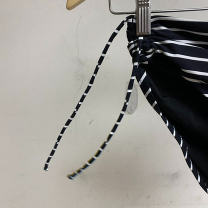 CALIA Women's Adjustable Rise Ruched Side Bottom Stripe Black WSA23402PRT