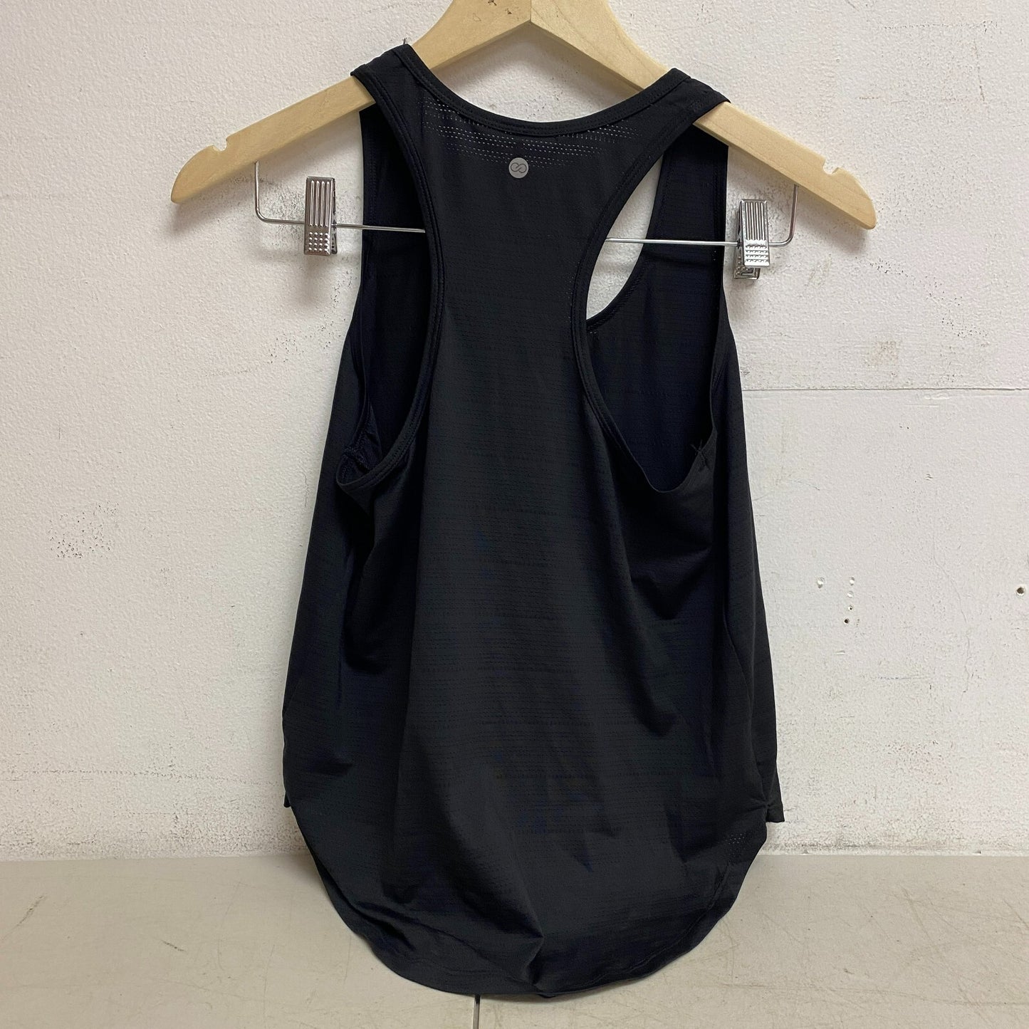 CALIA Women's Scoop Racer Tank Pure Black Solid Sleeveless Racerback WAX11205XFS