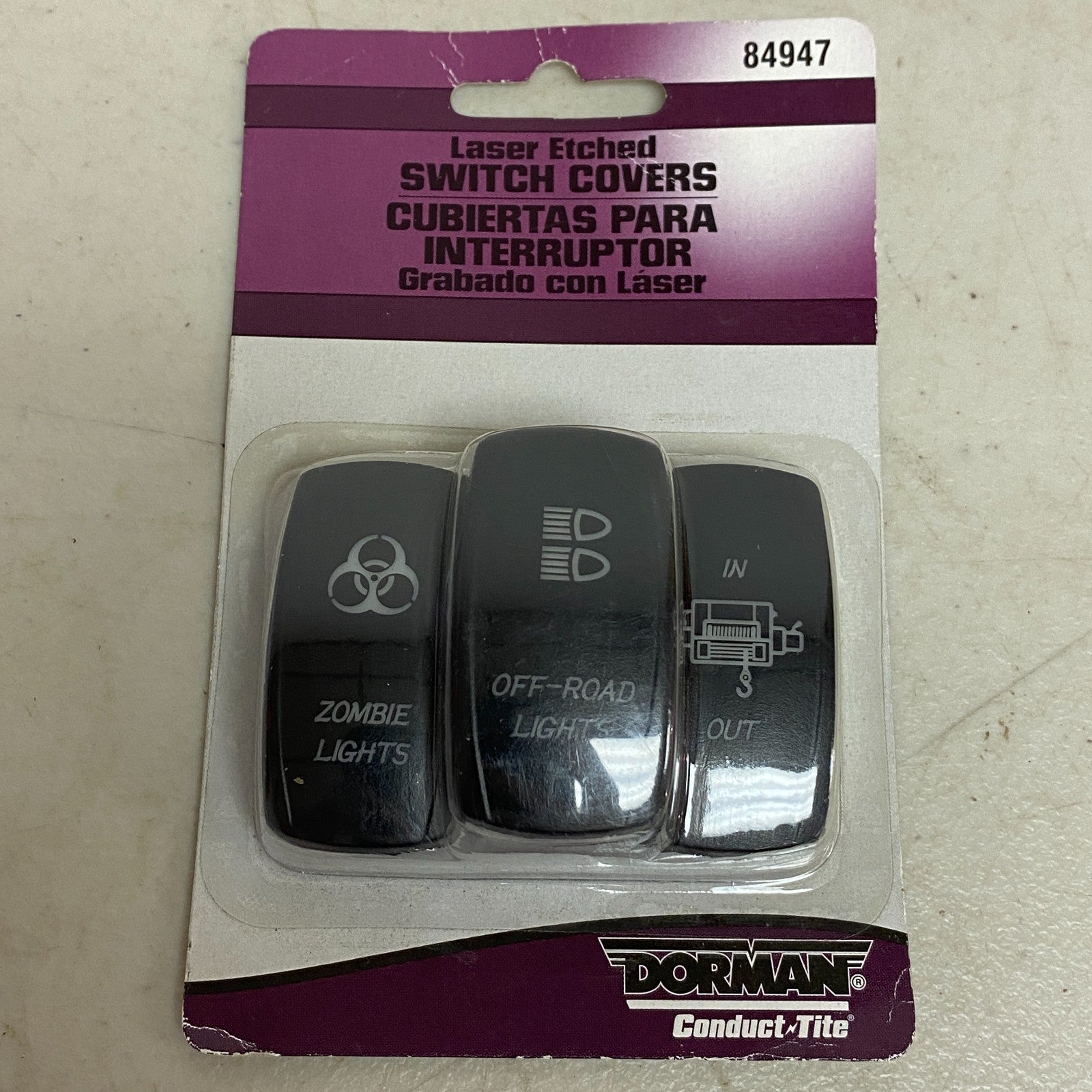 DORMAN ConductTite Rocker Switch Cover Black ABS 1.93″×1″ Model 84947