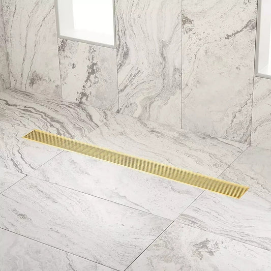 Signature Hardware 40" Carmen Linear Shower Drain - Brushed Gold