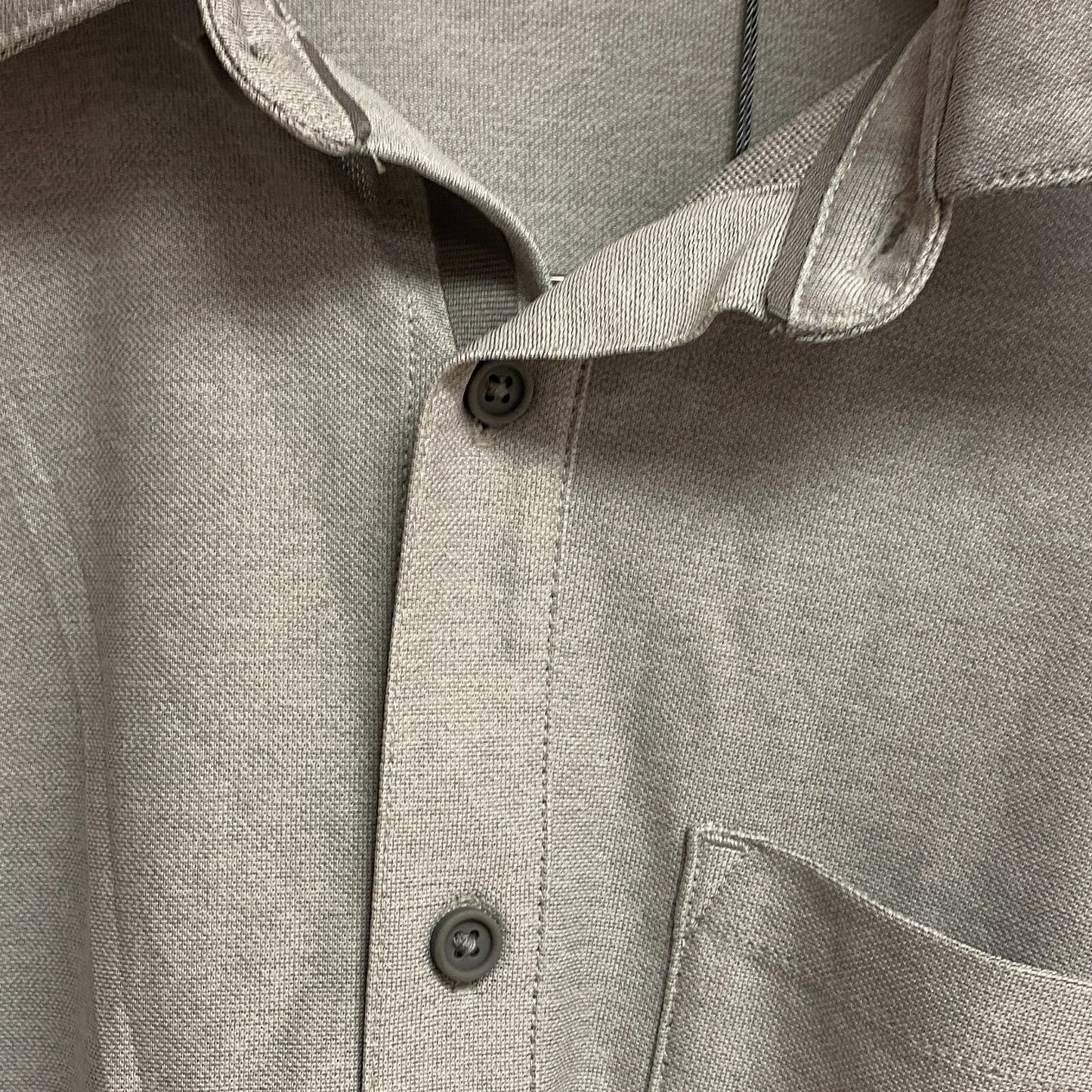 VRST Mens LS Button Down Shirt Silver Shadow Heather Collared MAX100322