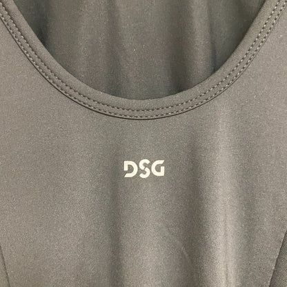 DSG Women's Flounce Dress Grounded Pure Black Sleeveless Solid DAW13328