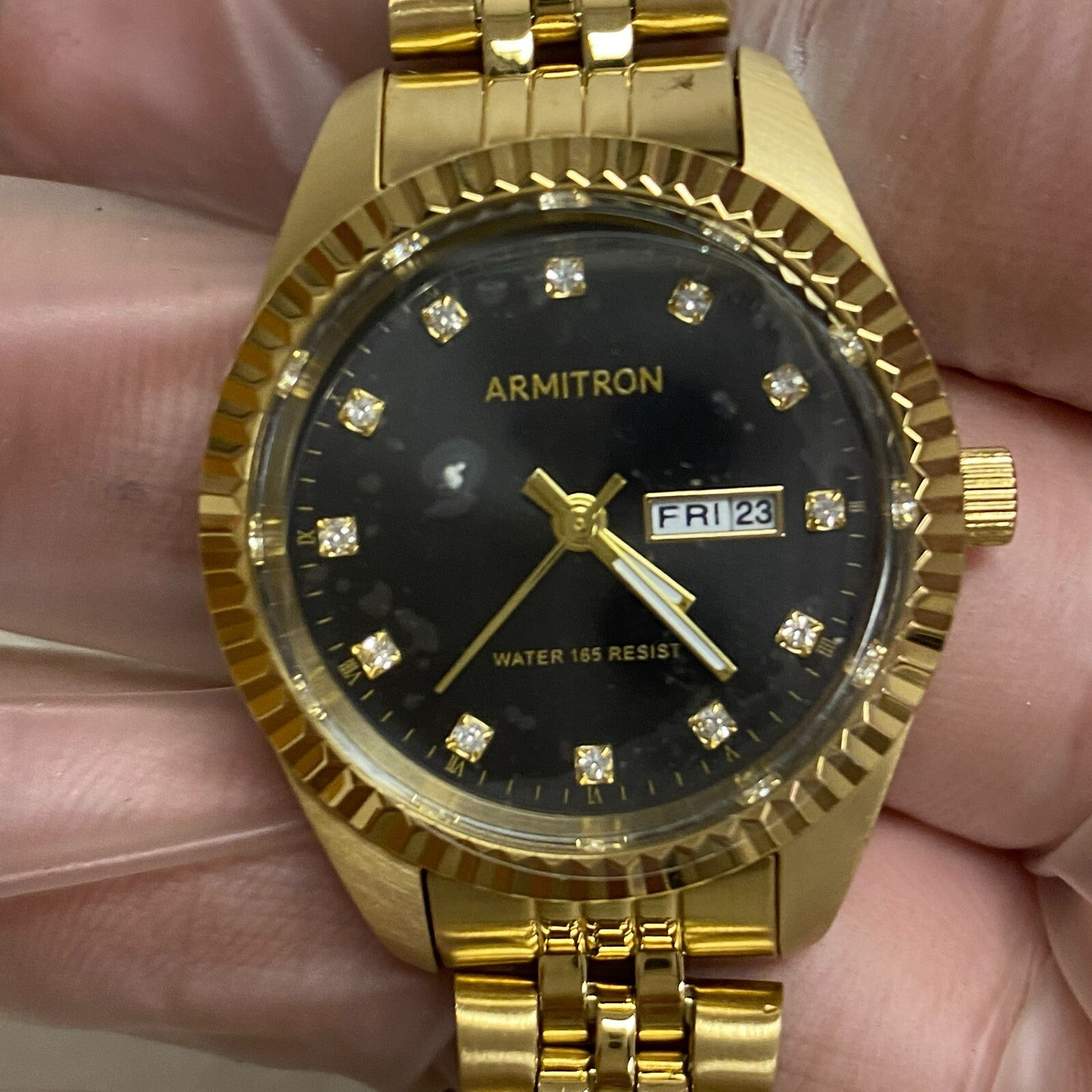 Armitron Women's Genuine Crystal Accented Day/Date Bracelet Watch, 75/5849GP