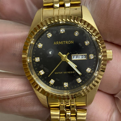 Armitron Women's Genuine Crystal Accented Day/Date Bracelet Watch, 75/5849GP