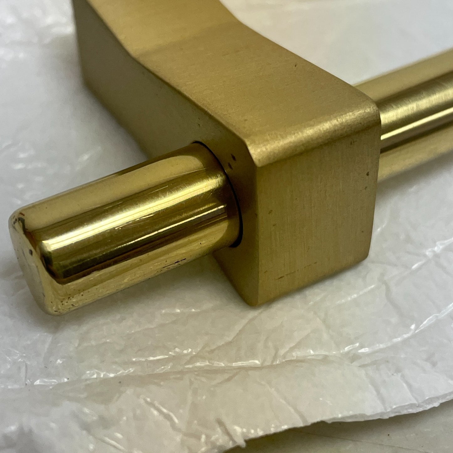 Signature Hardware 6-5/16" Odion Solid Brass Cabinet Pull Satin Brass/Polished