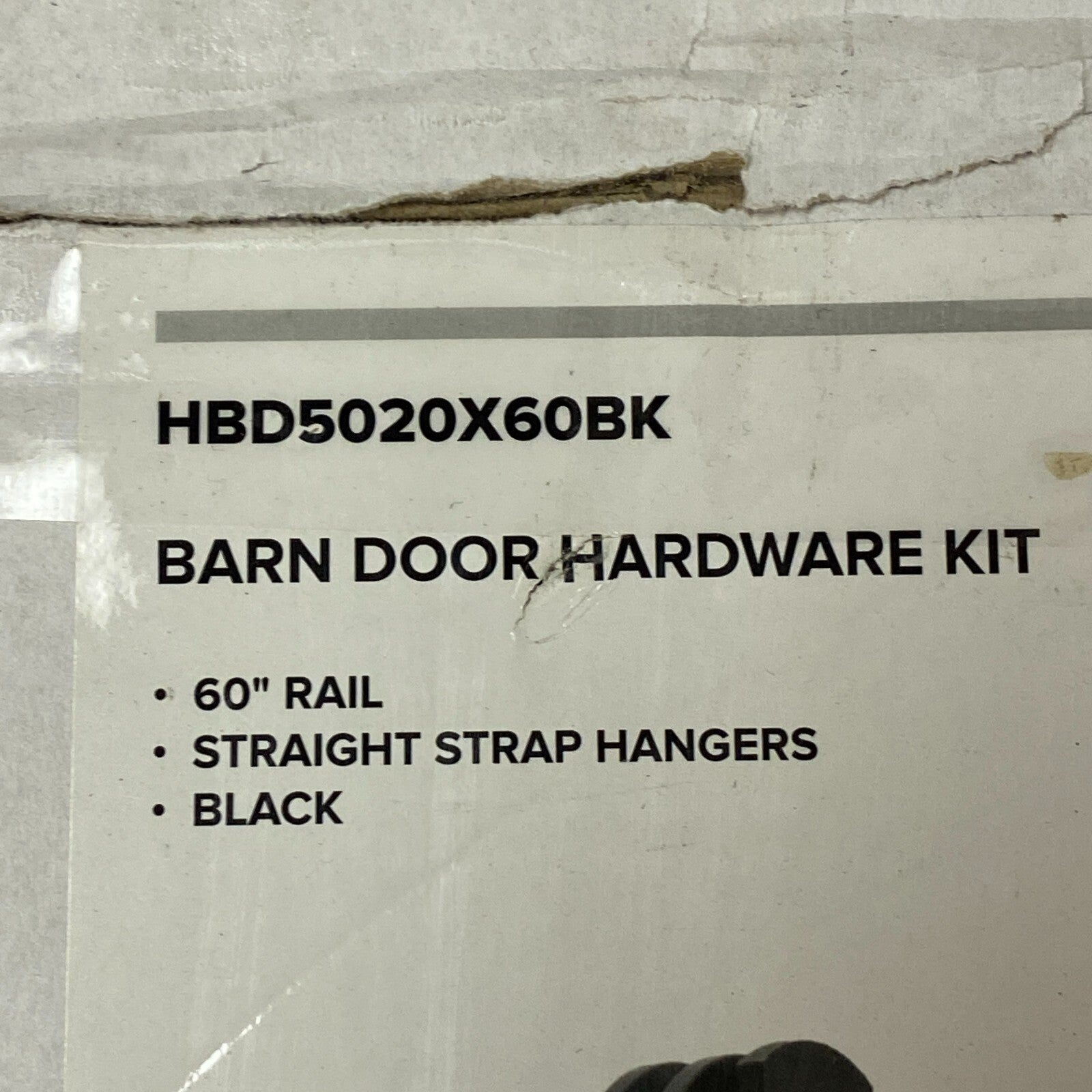 Signature Hardware 60" Barn Door Hardware Kit - Straight Strap Hangers - Black