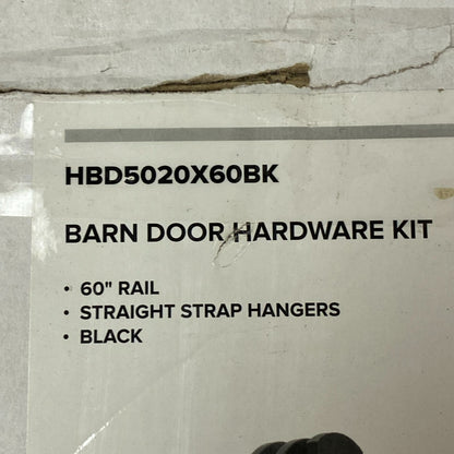 Signature Hardware 60" Barn Door Hardware Kit - Straight Strap Hangers - Black