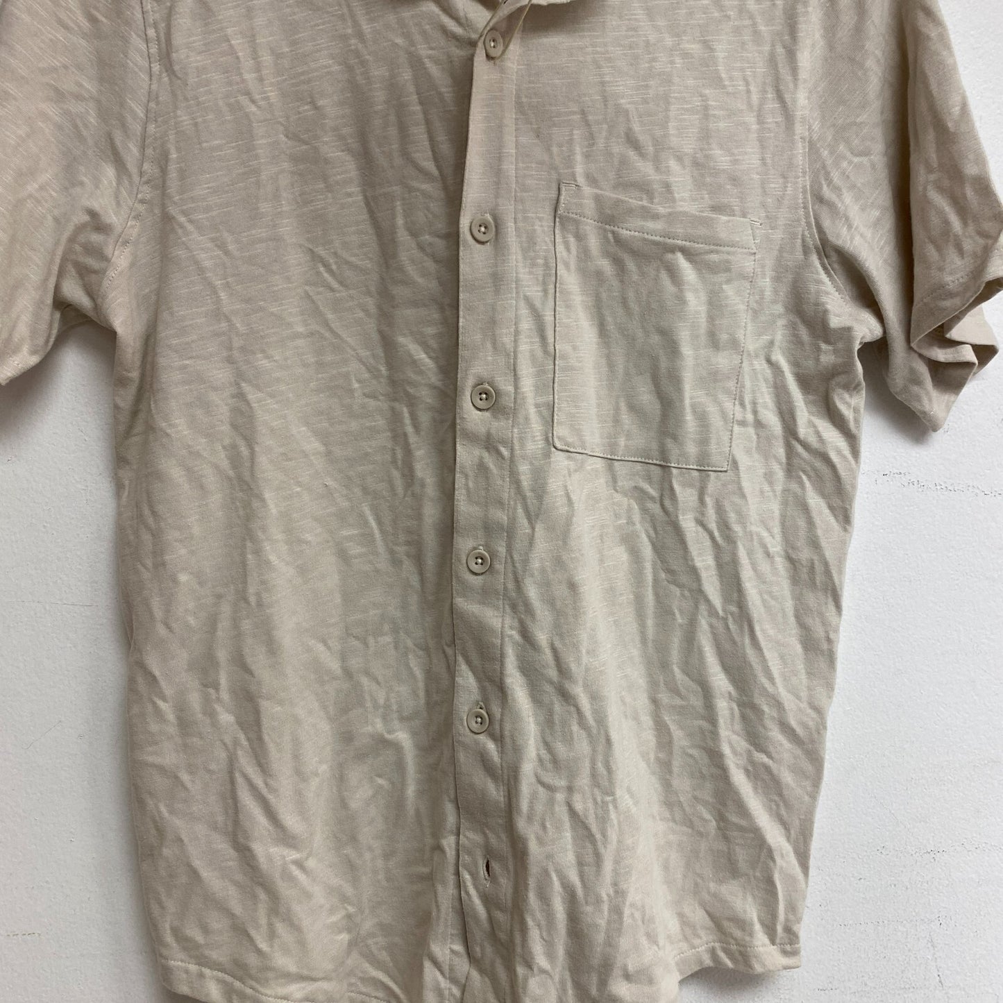 Alpine DesignâMen's  Rooted Knit Button Front Shirt  Light Khaki Solid ADM1310