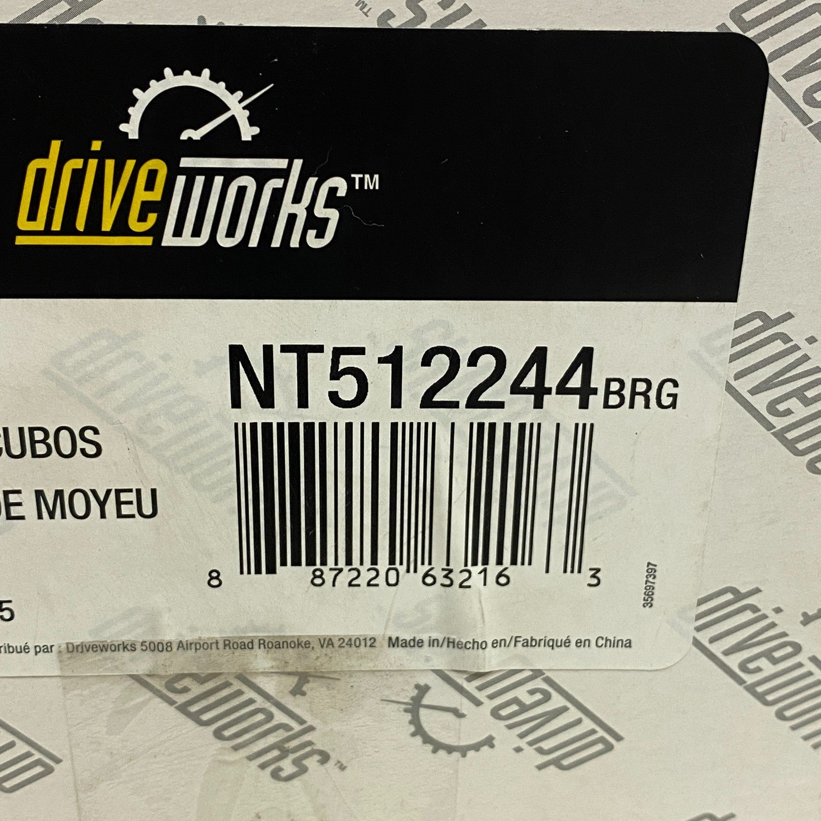 DRIVEWORKS Rear Wheel Hub & Bearing Assembly Steel Sealed Model NT512244