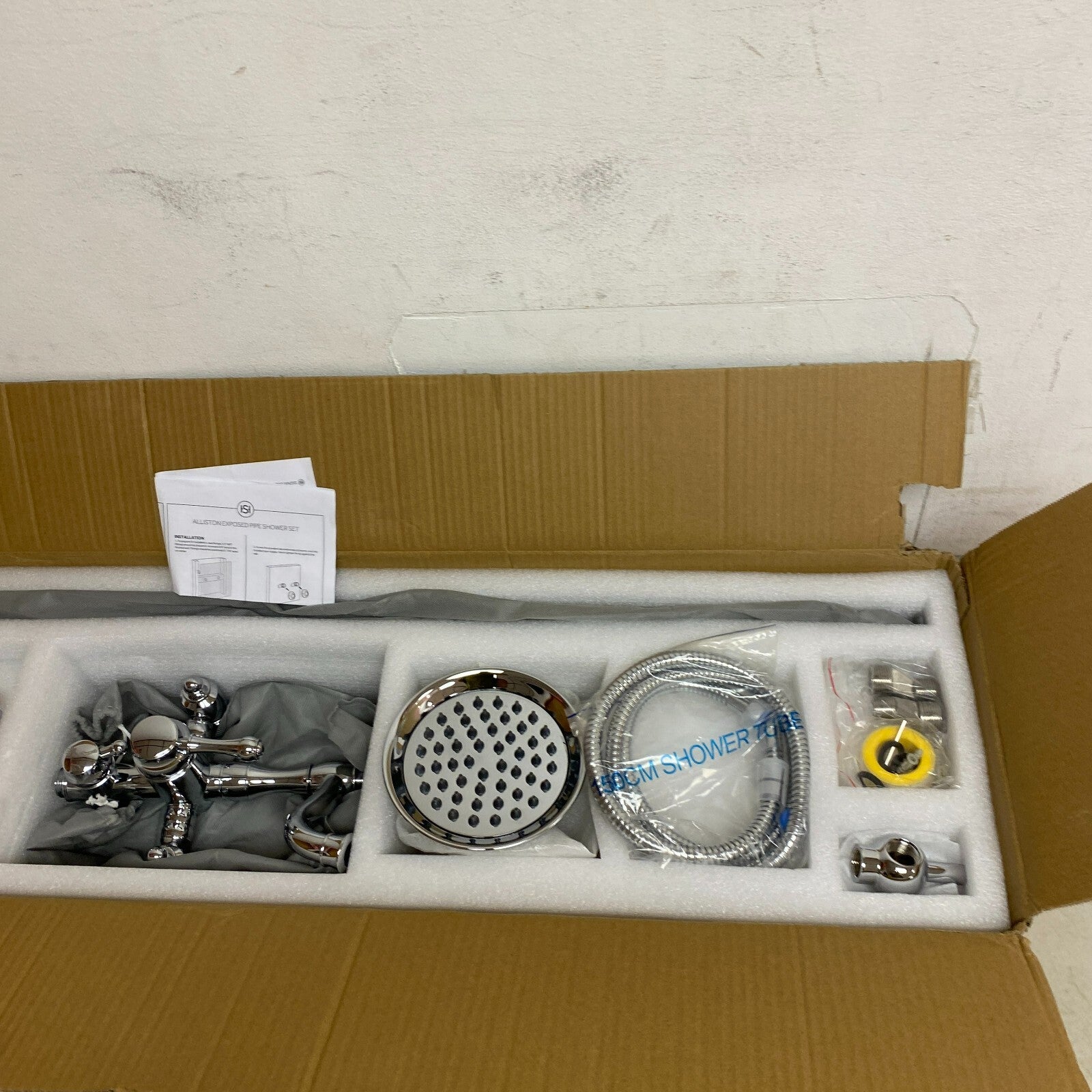 Signature Hardware Dolwick Exposed Pipe Shower and Tub Faucet - Chrome