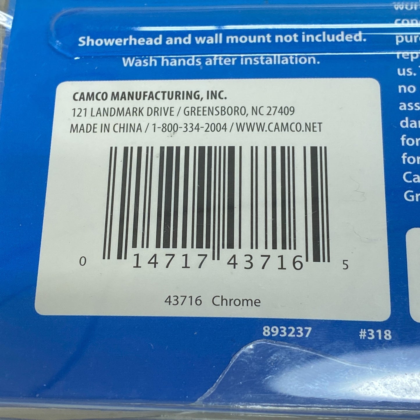 Camco 43716 Premium RV/Marine Shower Flex Hose 60" Chrome Replacement