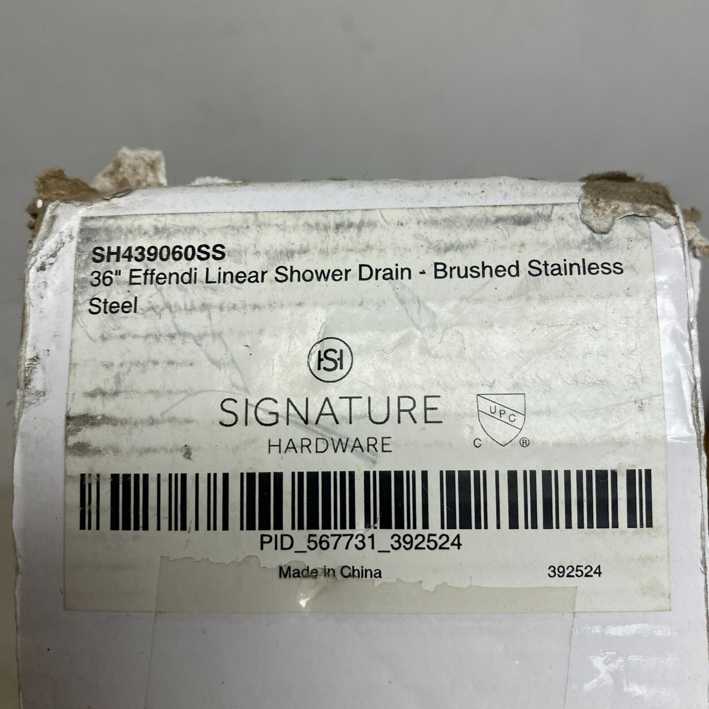 Signature Hardware 36" Effendi Linear Shower Drain - Brushed Stainless S,,,,,,,