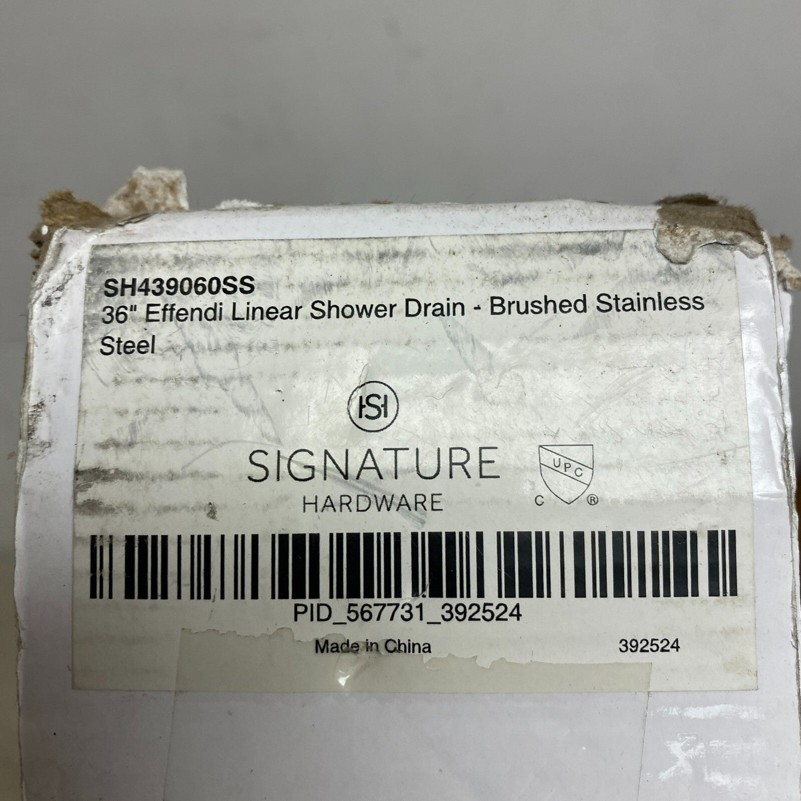 Signature Hardware 36" Effendi Linear Shower Drain - Brushed Stainless S,,,,,,,