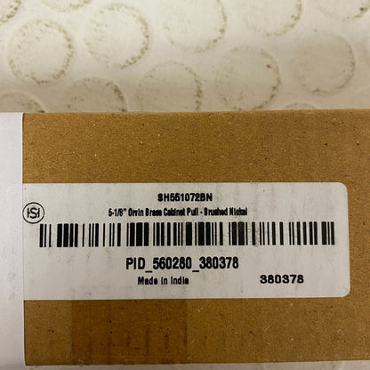 Signature Hardware 5-1/8" Orvin brass cabinet pull - brushed nickel SH551072BN