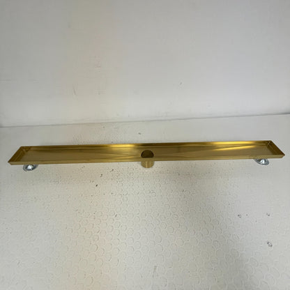 Signature Hardware 40" Cohen Linear Tile-In Shower Drain - Polished Brass