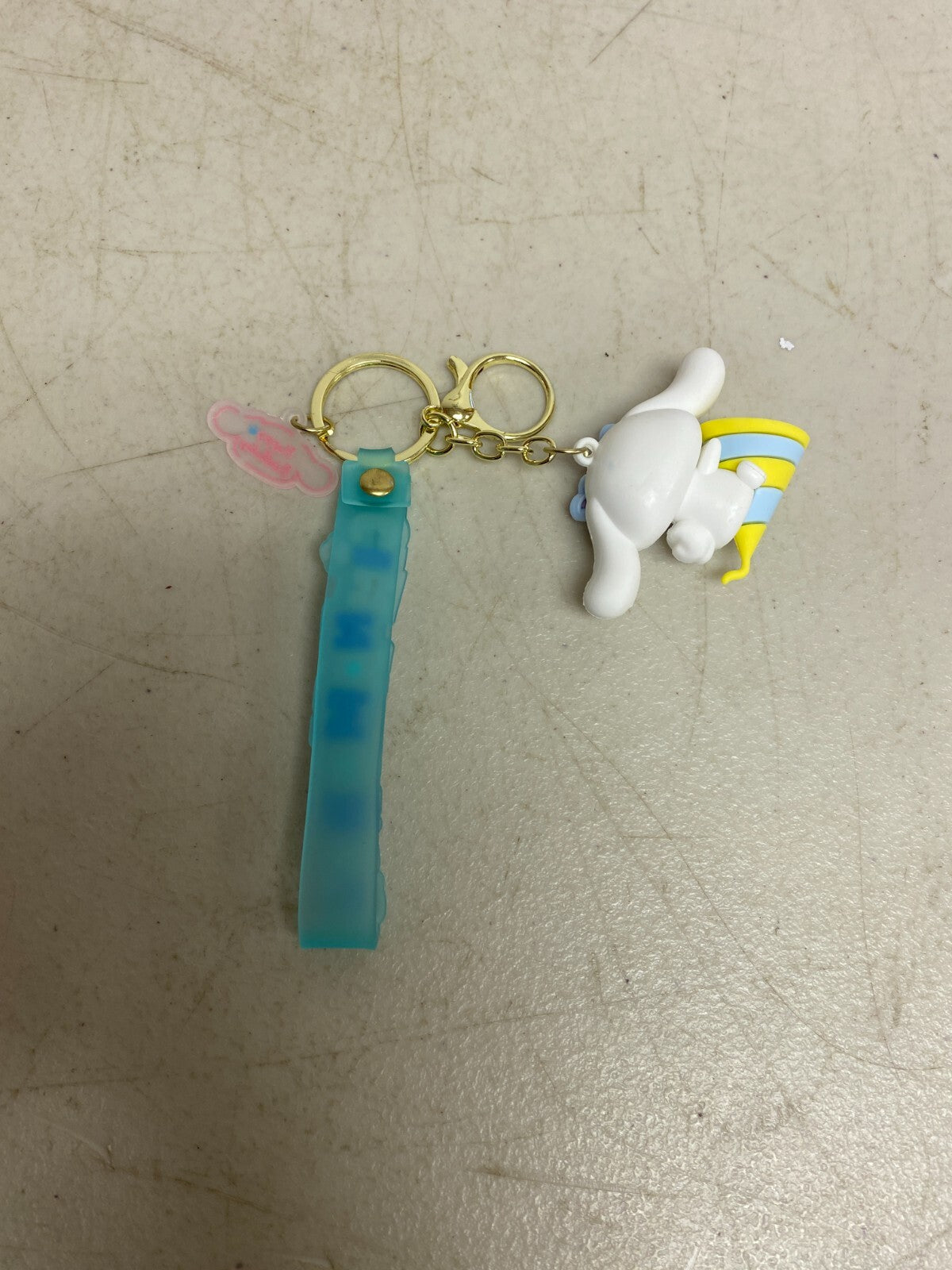 Assorted Silicon Cinnamoroll Keychain with Bunny with Birthday Popper Accessory