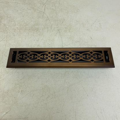 SIGNATURE HARDWARE OLD VICTORIAN STEEL FLOOR REGISTER WITH WALL CLIPS 2-1/4"....