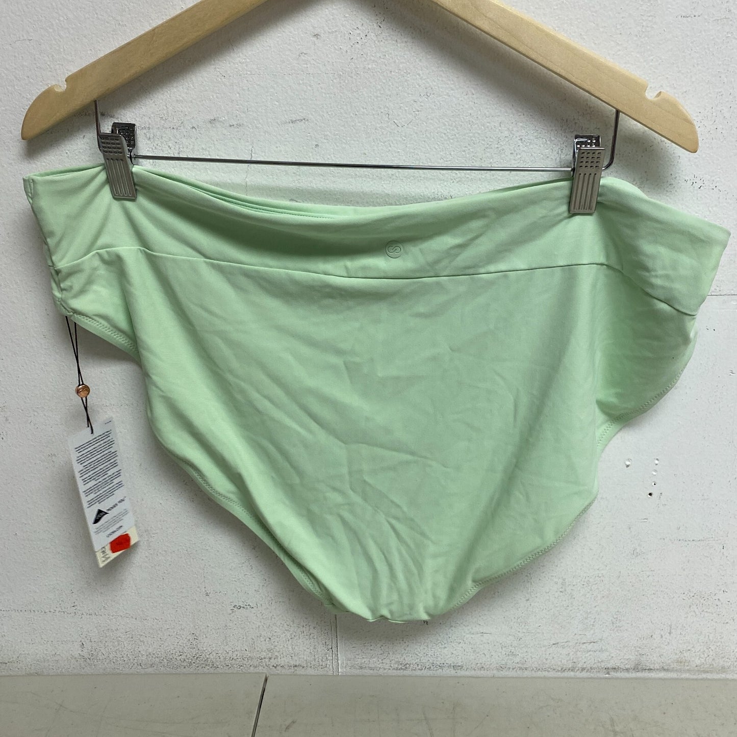 CALIA Women's Mid Rise Wide Banded High Leg Swim Bottoms Pistachio Green WSA2341