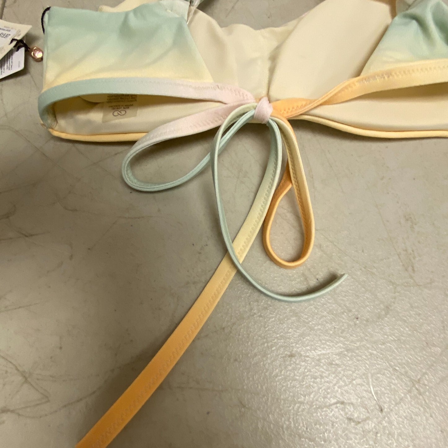 Calia Women's Swim Low Support Tie Back Bikini Top Orange Multi WSA23200PRT