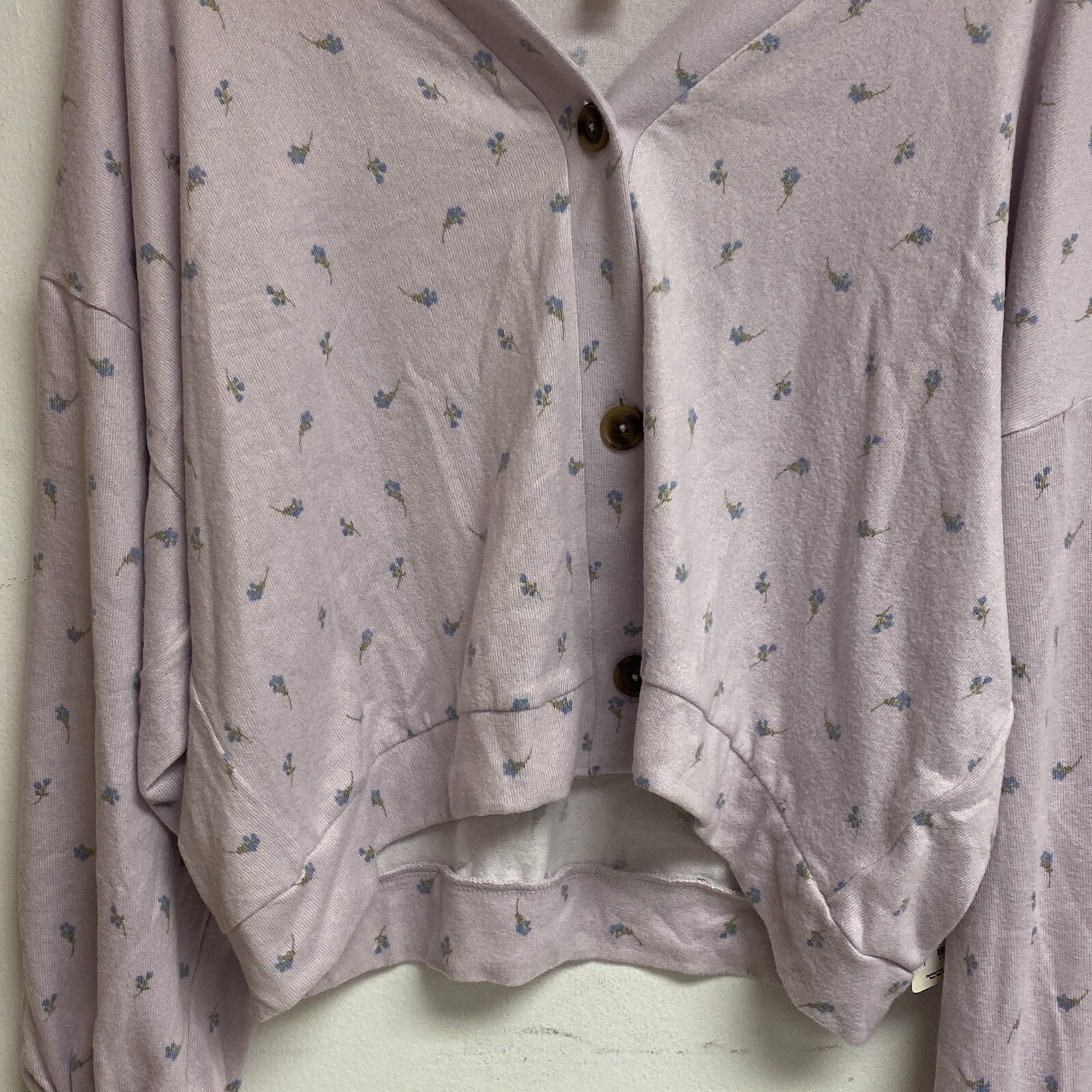 Ana a new approach size XL crop long sleeve button v-neck cardigan color Ditzy