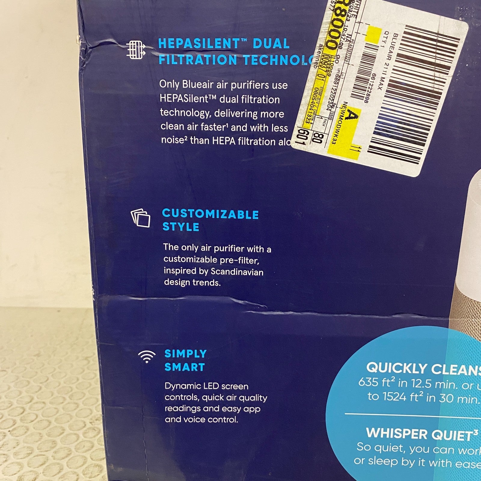 Blueair Pure 211i Max Smart HEPA Air Purifier Large Room 3613111100