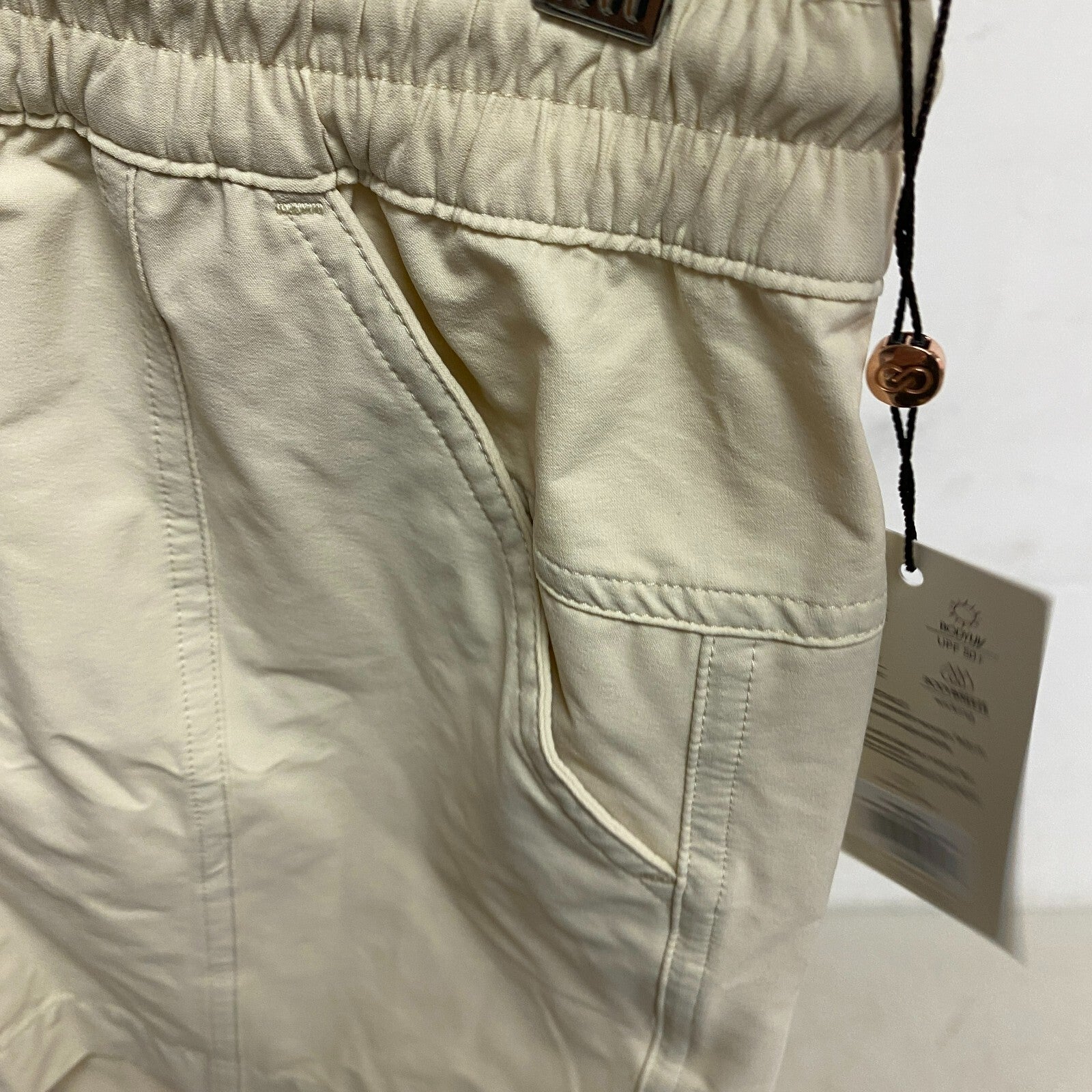CALIA Women's High Waisted Swim Utility Board Short Light Sand WSA23507