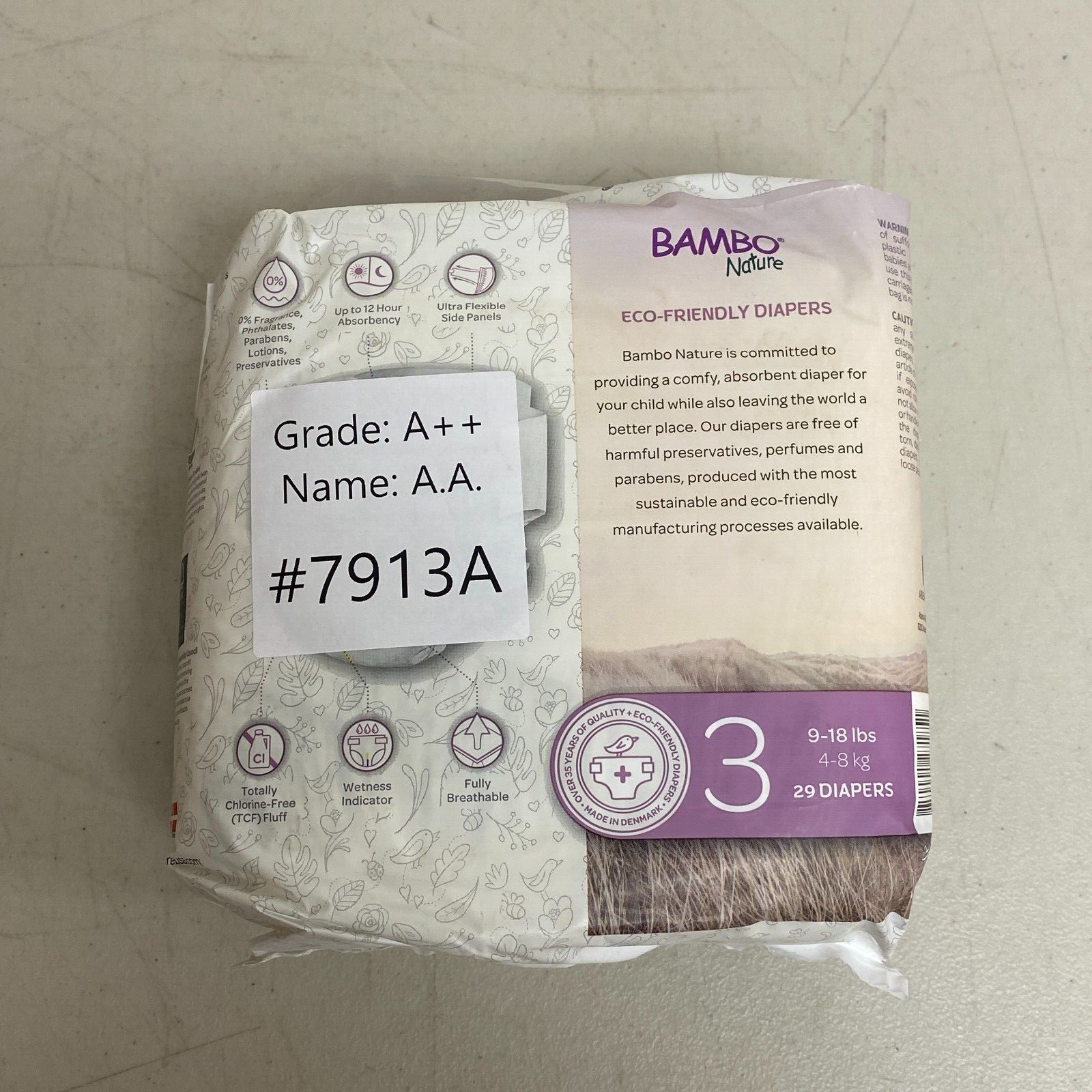 Bambo Nature Baby Baby Diaper Size 3 9 to 18 lbs. 1000016925 29 Ct