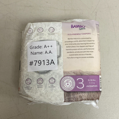 Bambo Nature Baby Baby Diaper Size 3 9 to 18 lbs. 1000016925 29 Ct