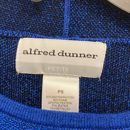 Alfred Dunner Women's 3/4 Sleeve Layered Look Cardigan Sweater Size PS Cobalt