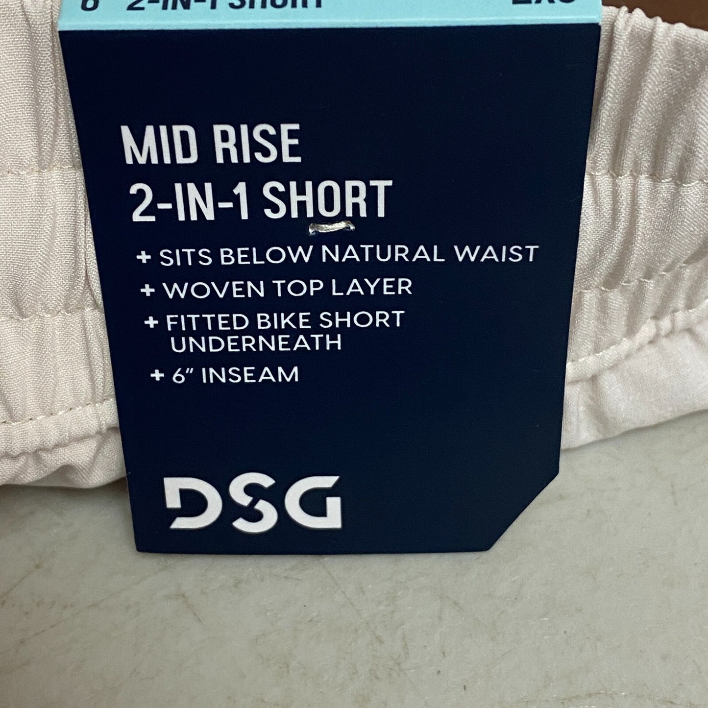 DSG Women's 6" Mid Rise 2 in 1 Bike Short woven Top Layer Light Sand DAW11193