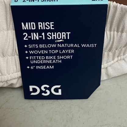 DSG Women's 6" Mid Rise 2 in 1 Bike Short woven Top Layer Light Sand DAW11193