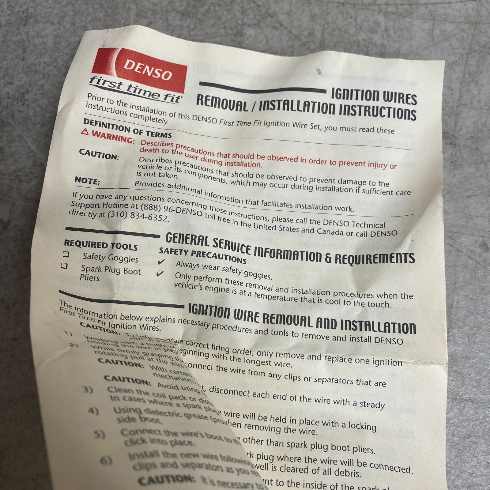 DENSO 671-6083 Spark Plug Ignition Wire Set 94-95 Chrysler Town & Country Dodge