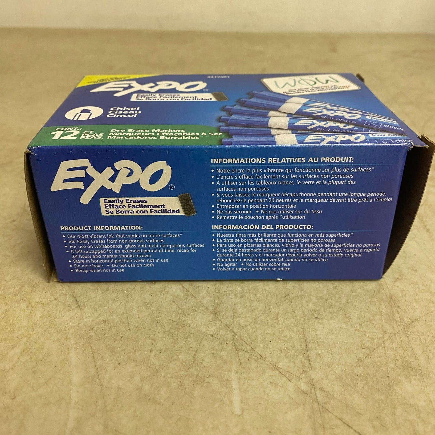 Expo Low Odor Dry Erase Markers Chisel Tip Blue 12 Pack Model  83003