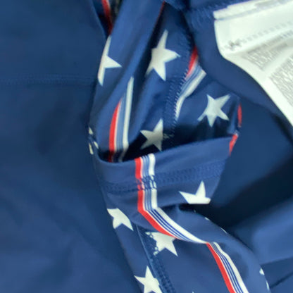 DSG Men's 5"inseam Athletic Fit 2-In-1 Agility Short Navy Americana Pinstripe