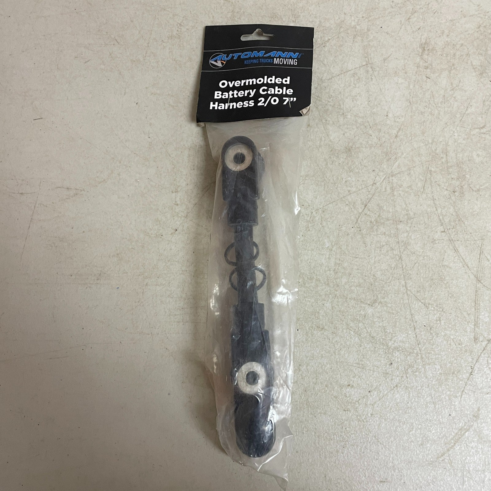 Automann Overmolded Battery Harness 2/0 Gauge 7″ Black Heavy-Duty 178.2020BK