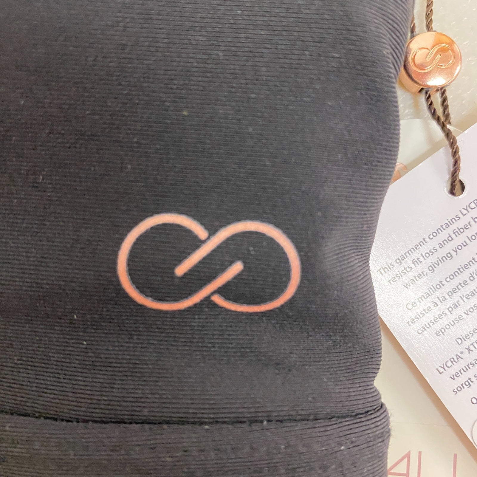 Calia Women's Swim Long Line High Neck Racerback Bikini Top Pure Black WSA21207