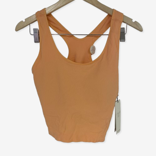 CALIA Seamless Brami Apricot Wash WAX17365 Womenâs Ribbed Crop Tank Top