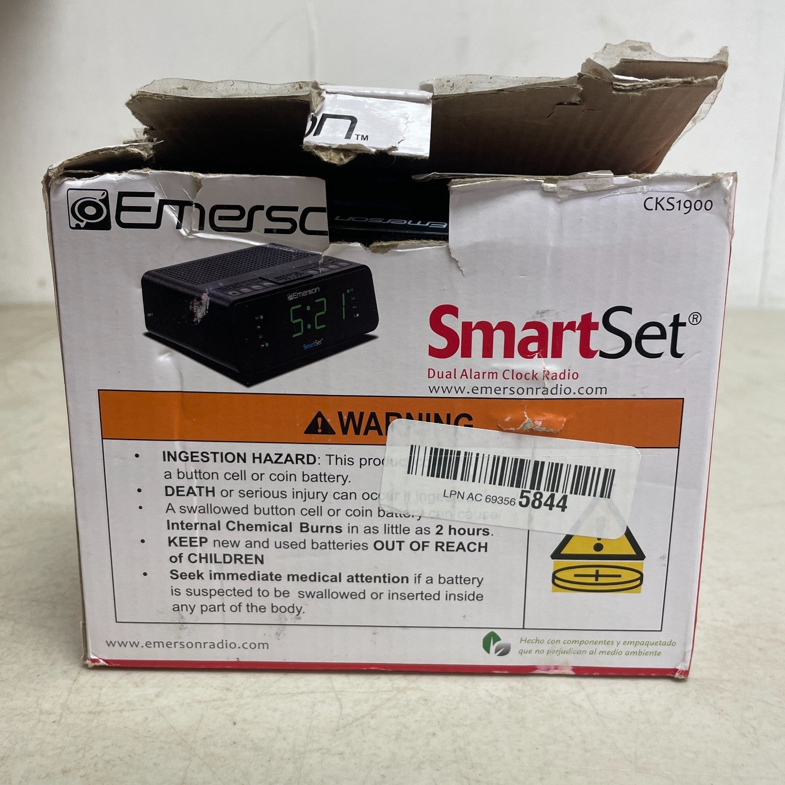 Emerson SmartSet CKS1900 Dual Alarm Clock Radio AM/FM Dimmer 0.9" LED Display