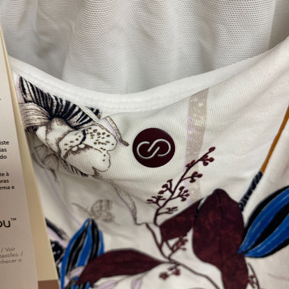 CALIA WOMENS OPEN BACK HIGH NECK ONE PIECE SWIMSUIT ISLAND BOTANICAL MUTLICOLOR