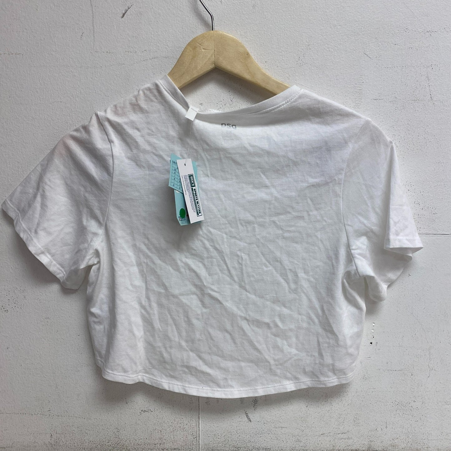 DSG Womens Solid Cut Off Short Sleeve Tee Pure White Fashion Summer DAG13118