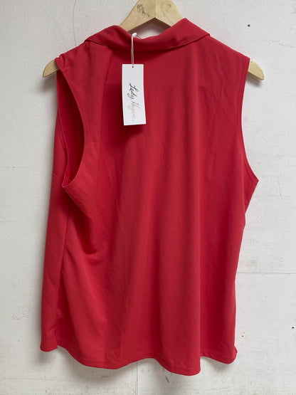 Walter Hagen Womens Core Pique Sleeveless Golf Polo Watermelon Shine WGH11400S23